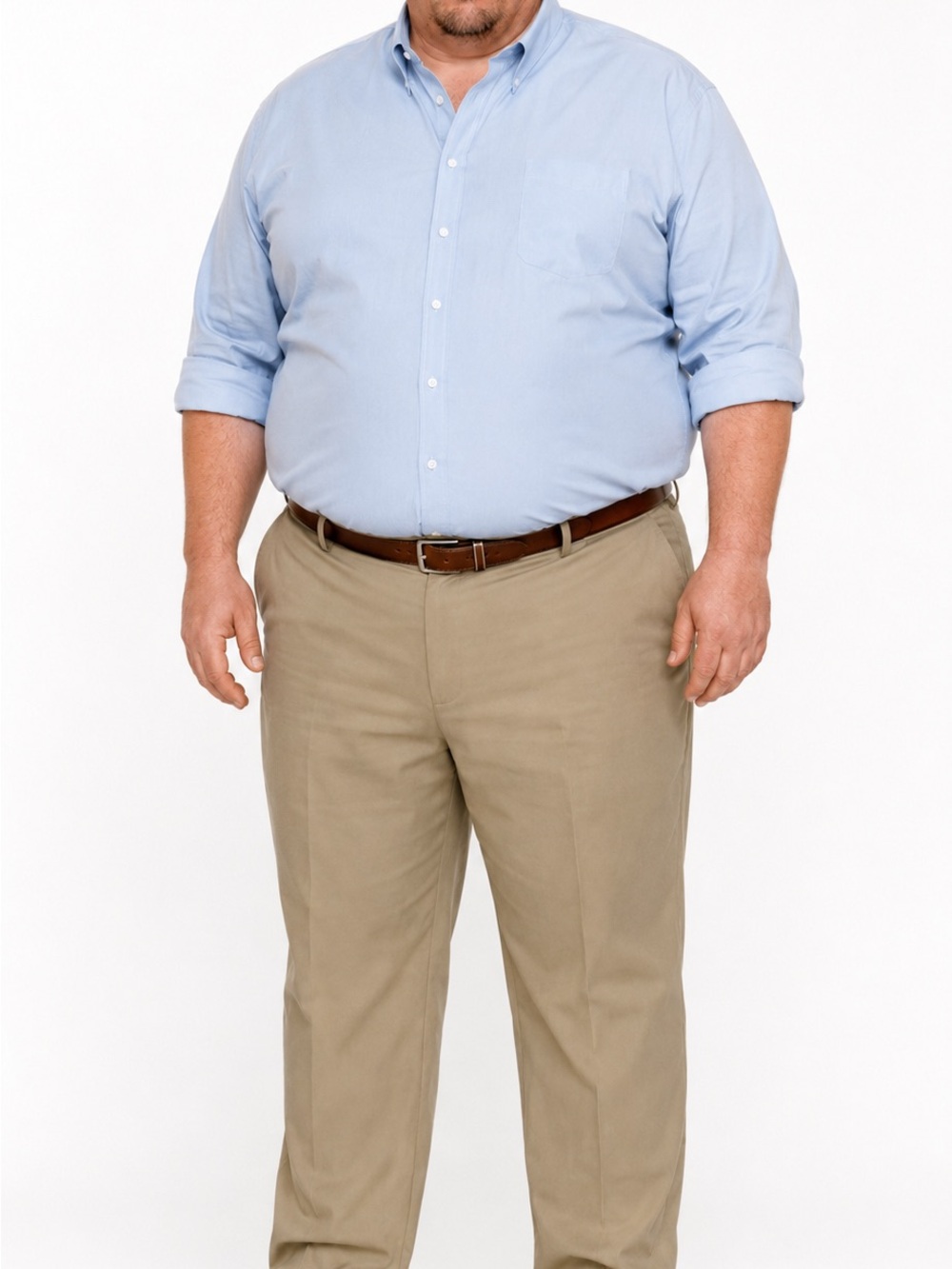 NWT Van Heusen Big & Tall Khaki Dress Pants 46x32 Stretch Waist
